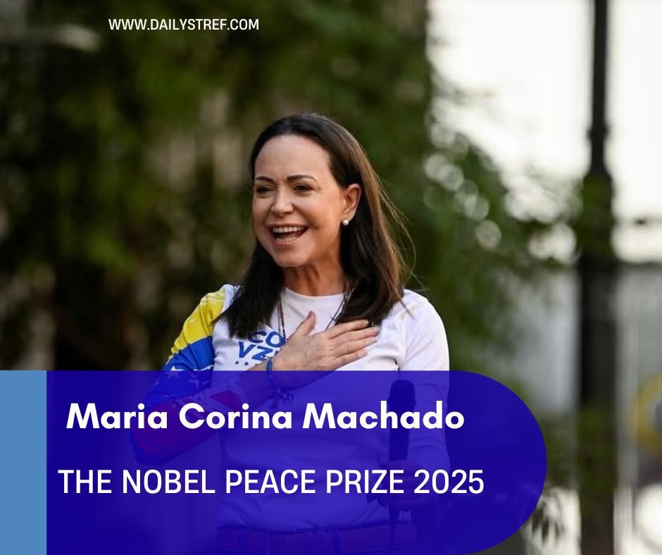 Maria Corina Machado receiving award